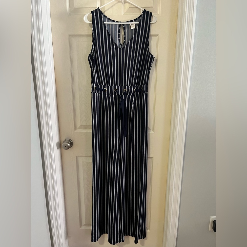 Blue and White stripped Sleeveless jumper
